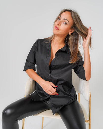 Camicia donna nera made in Italy