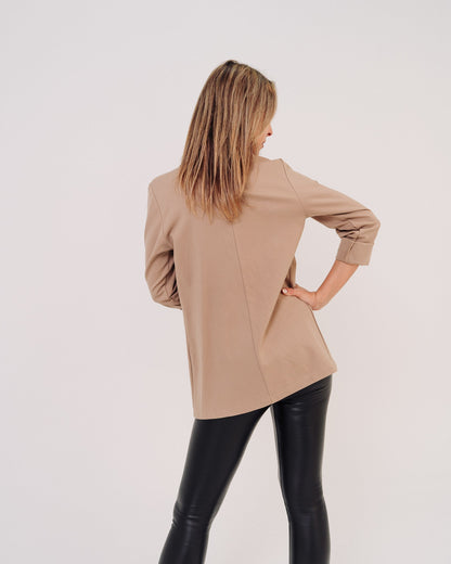 Giacca blazer donna beige made in Italy