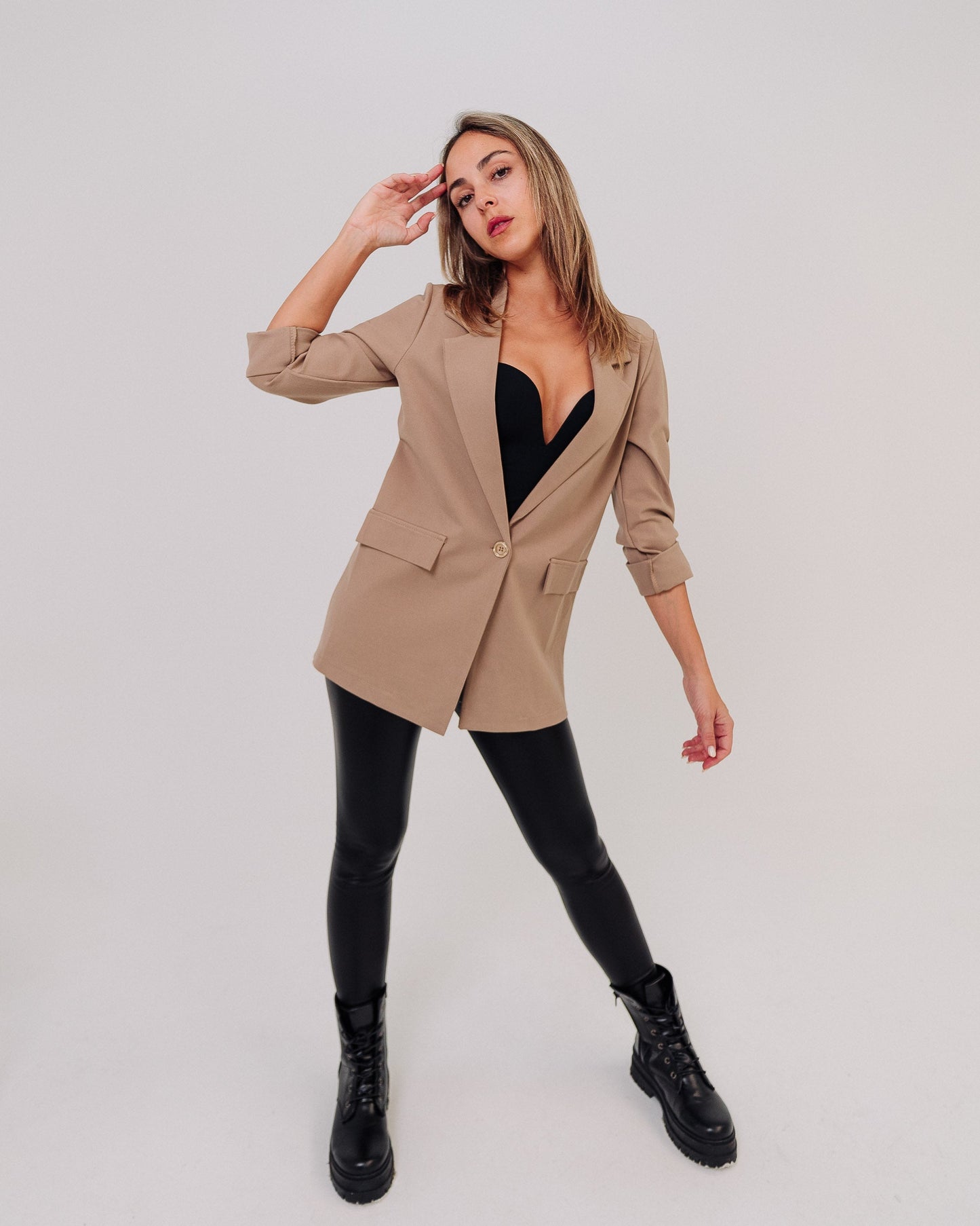 Giacca blazer donna beige made in Italy