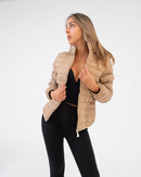 Giubbotto beige donna con cappuccio