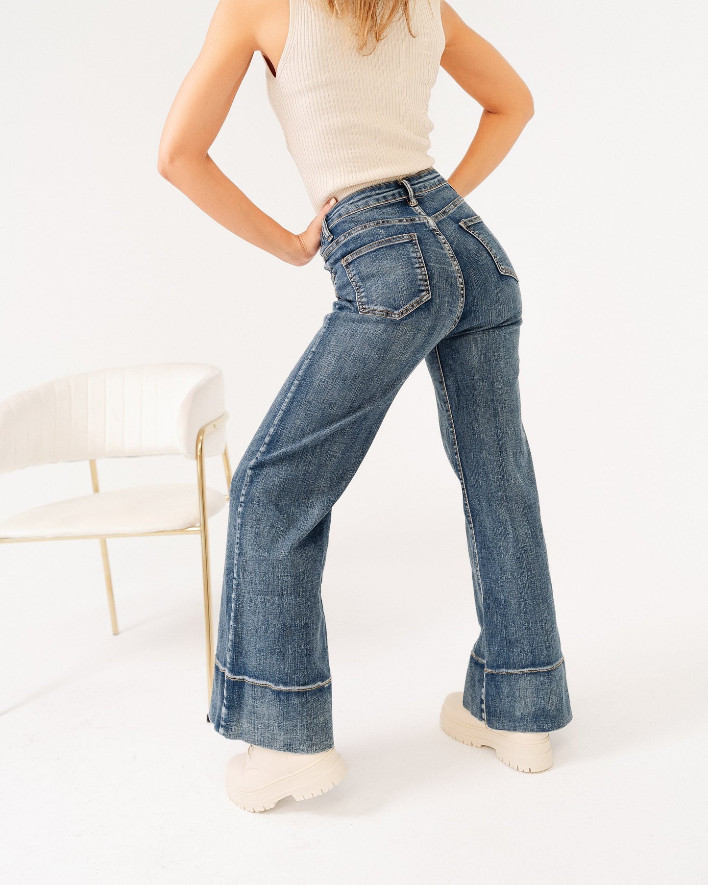 Jeans donna vita alta made in Italy