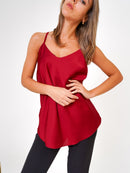 Maglia canotta donna rosso made in Italy