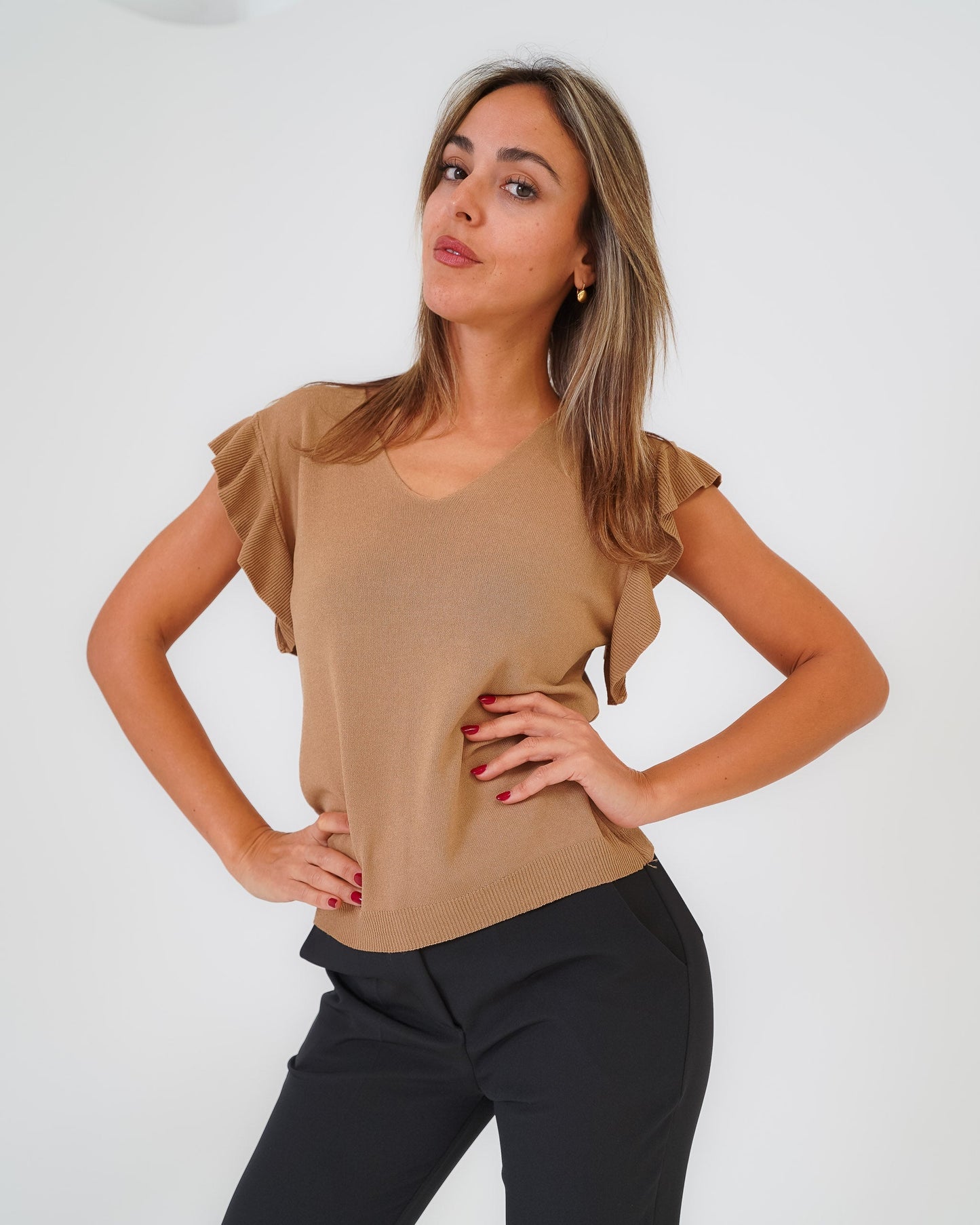 Maglia donna beige made in Italy