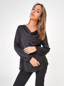 Maglia donna nero manica lunga made in Italy