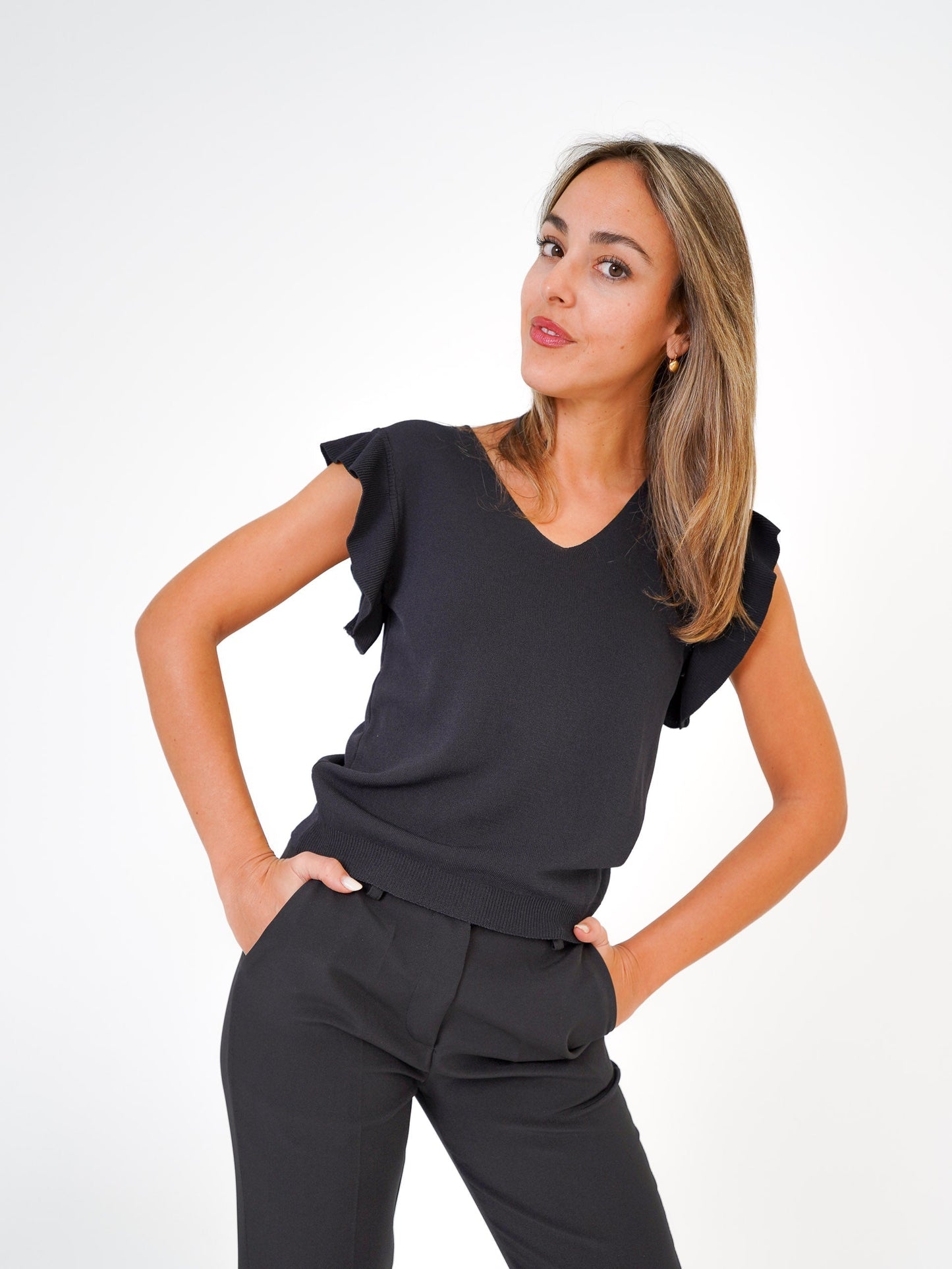 Maglia t-shirt donna nero made in Italy