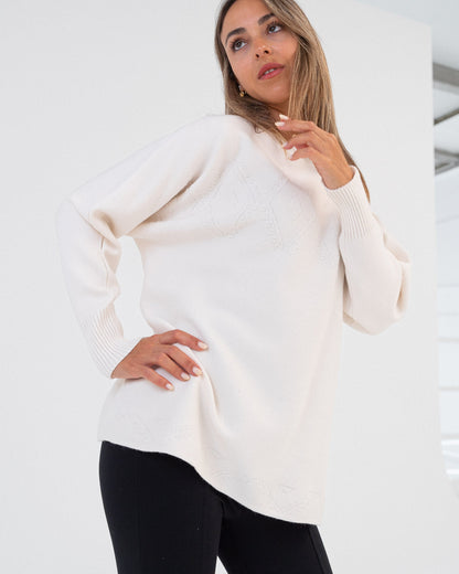 Maglione bianco donna made in Italy