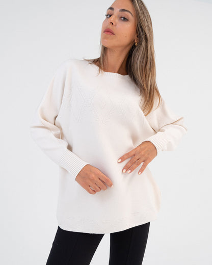 Maglione bianco donna made in Italy