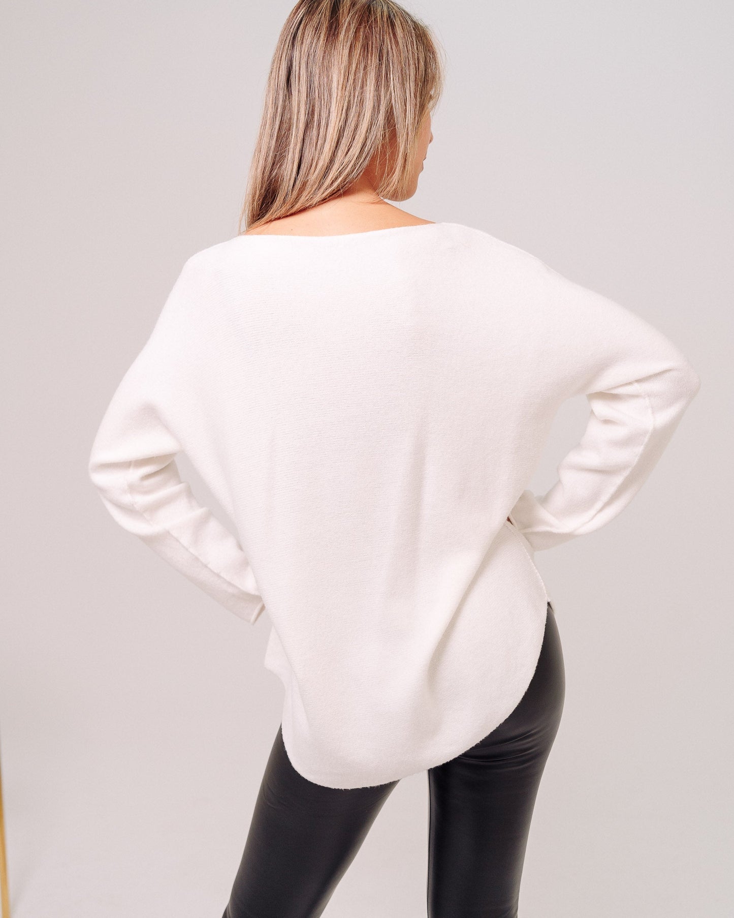 Maglione bianco donna made in Italy