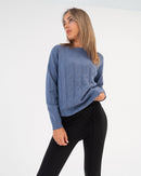 Maglione blu donna made in Italy