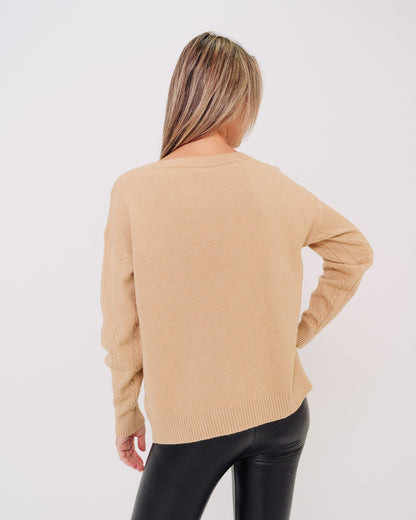 Maglione donna beige made in Italy