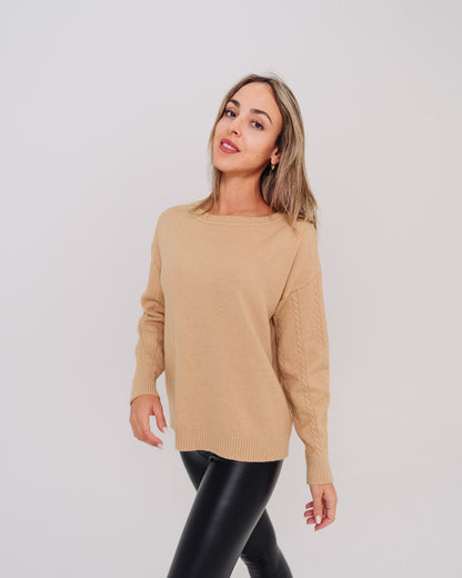 Maglione donna beige made in Italy