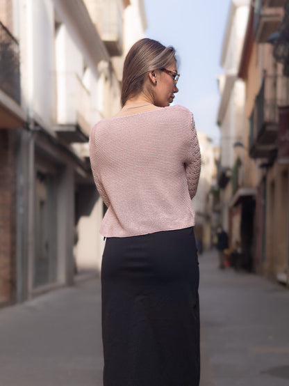 Maglione donna rosa made in italy