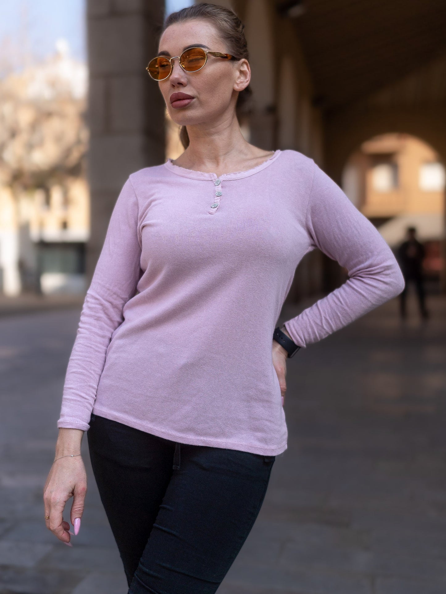 Maglione donna rosa made in italy