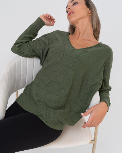 Maglione donna verde made in Italy