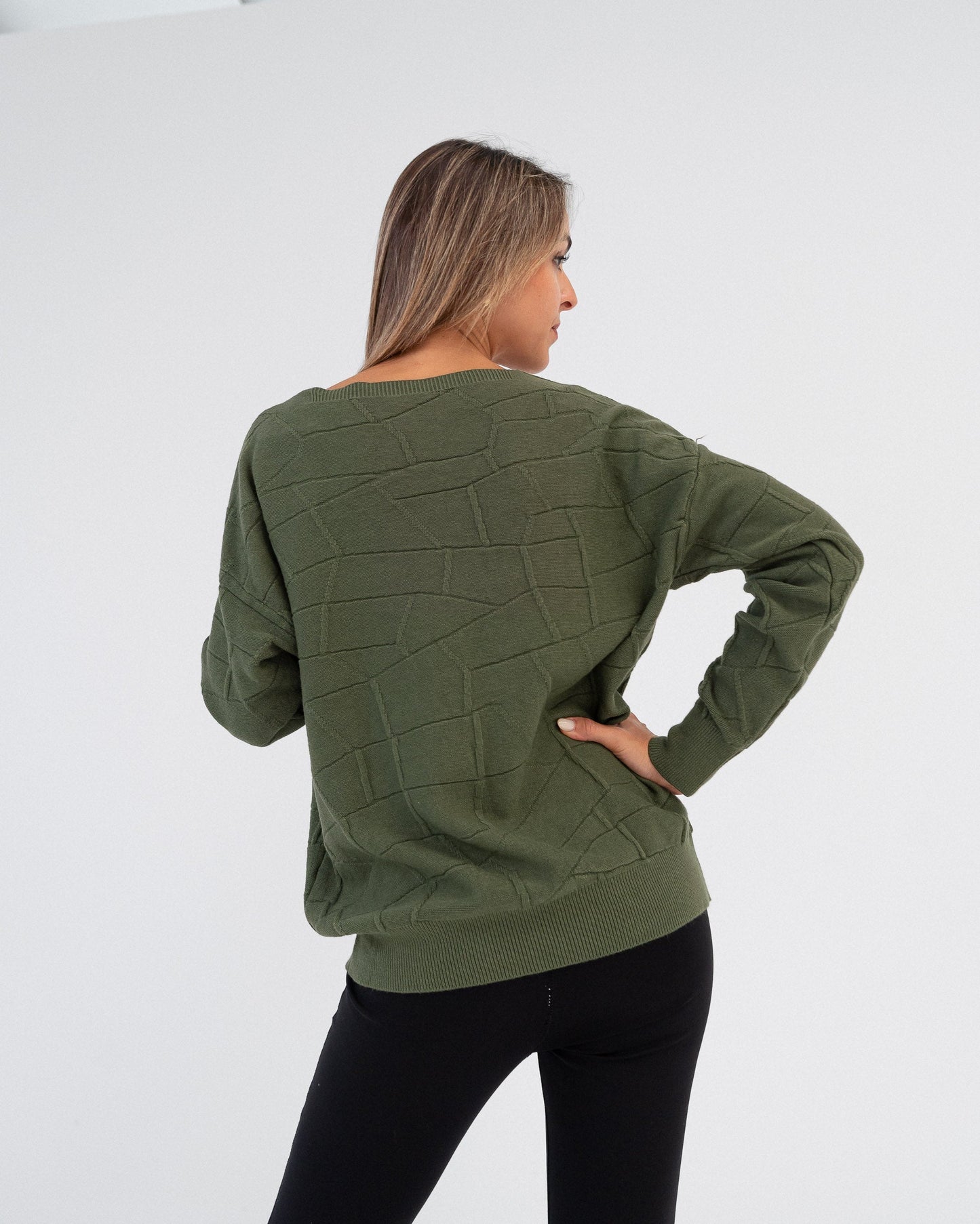 Maglione donna verde made in Italy