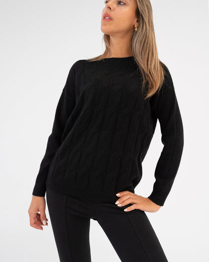 Maglione nero donna made in Italy