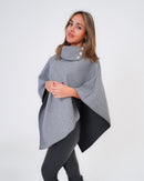 Poncho copri saplle donna grigio made in Italy